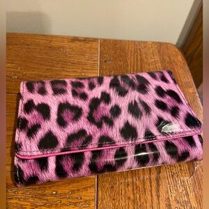 Pink Leopard Print Women's Wallet/Clutch